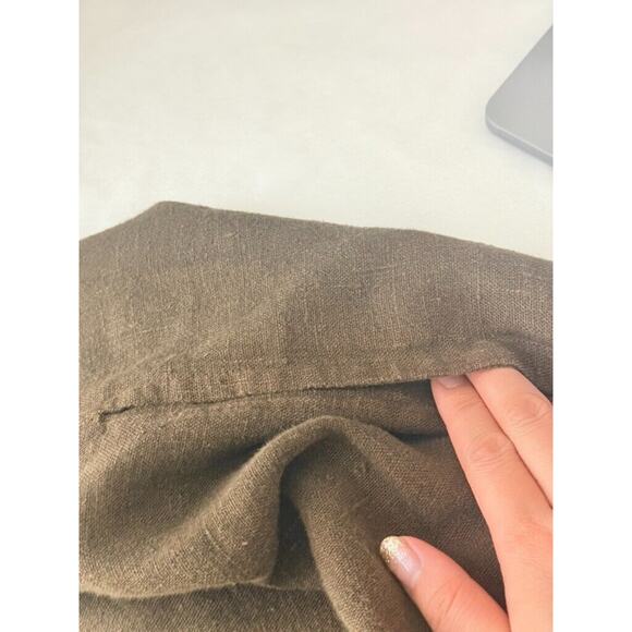 Bryn Walker Brown 100% Linen Pants Elastic Waist Medium Made USA Men Balloon - Picture 6 of 6